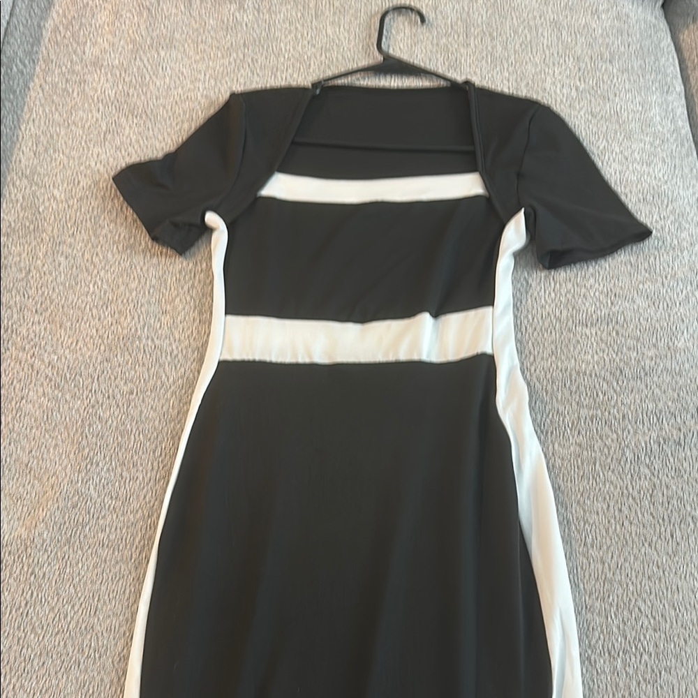 Elegant Black and White Dress